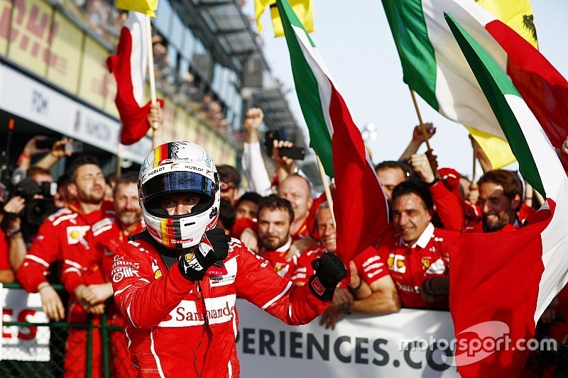 La joie de Ferrari au terme du Grand Prix